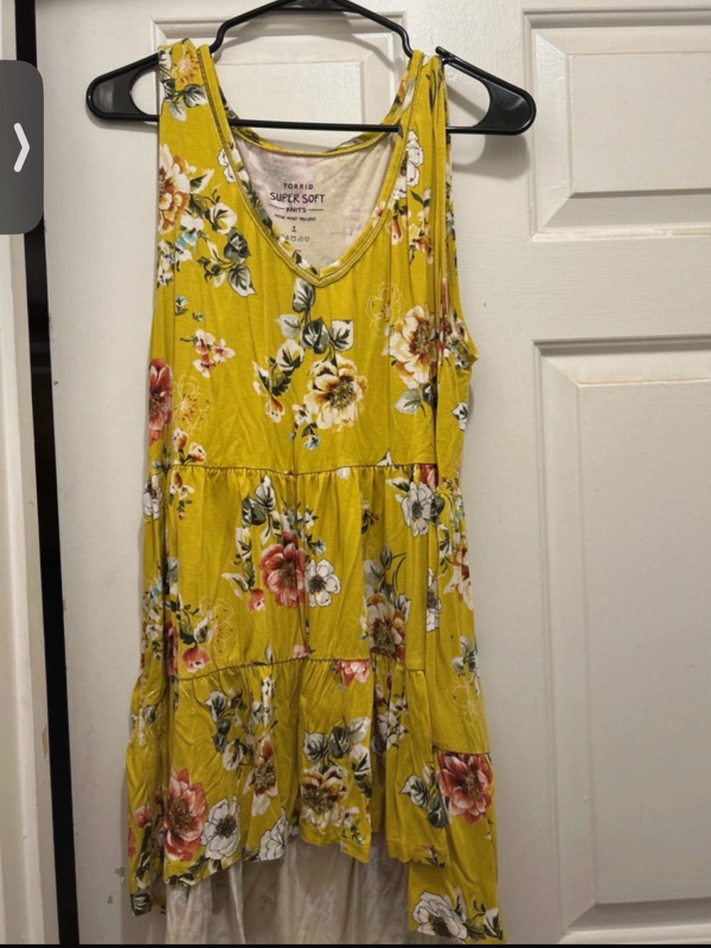 torrid Mustard Yellow Floral Tiered Tank High-Low Dress